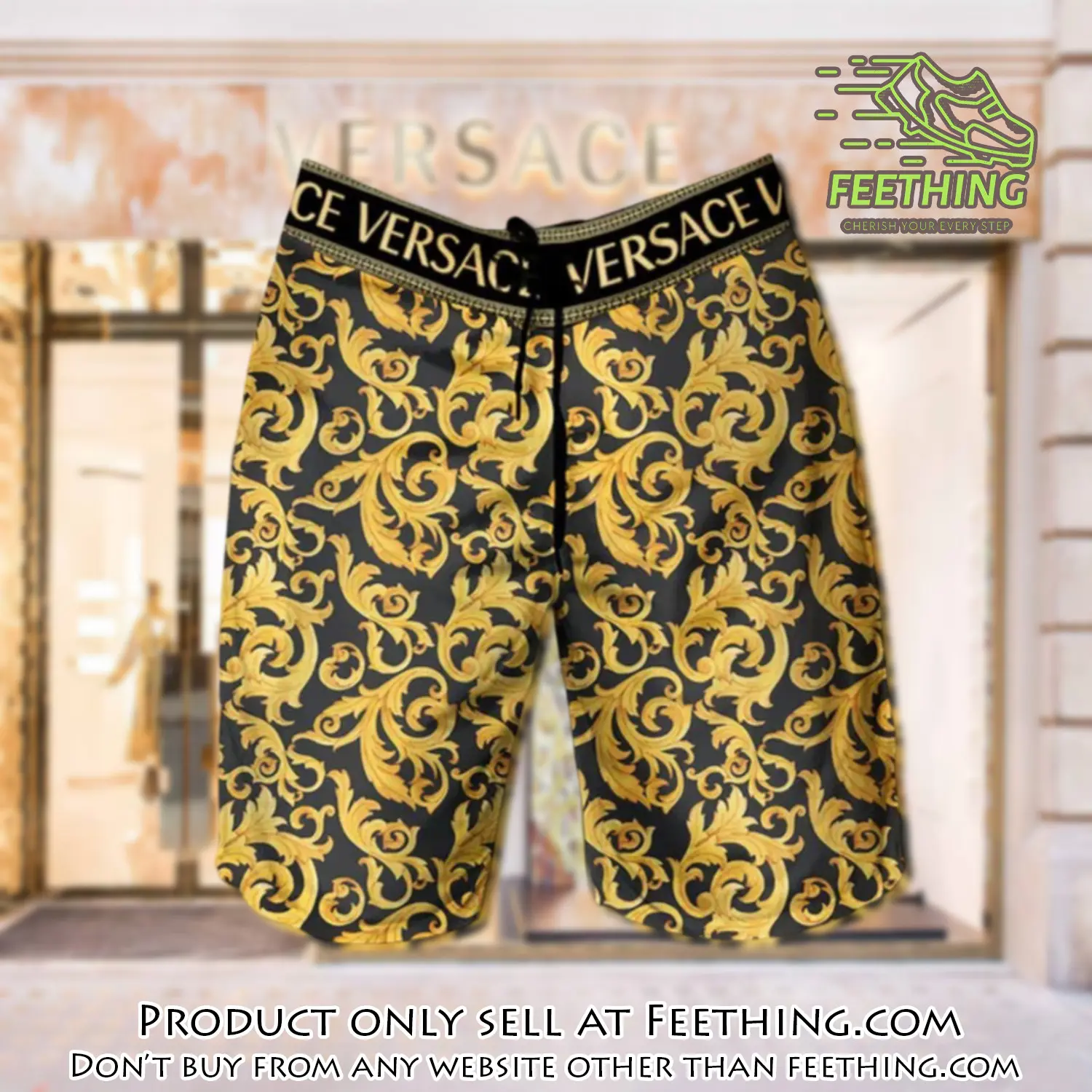 Versace golden pattern luxury brand premium fashion shorts for men ft4527559